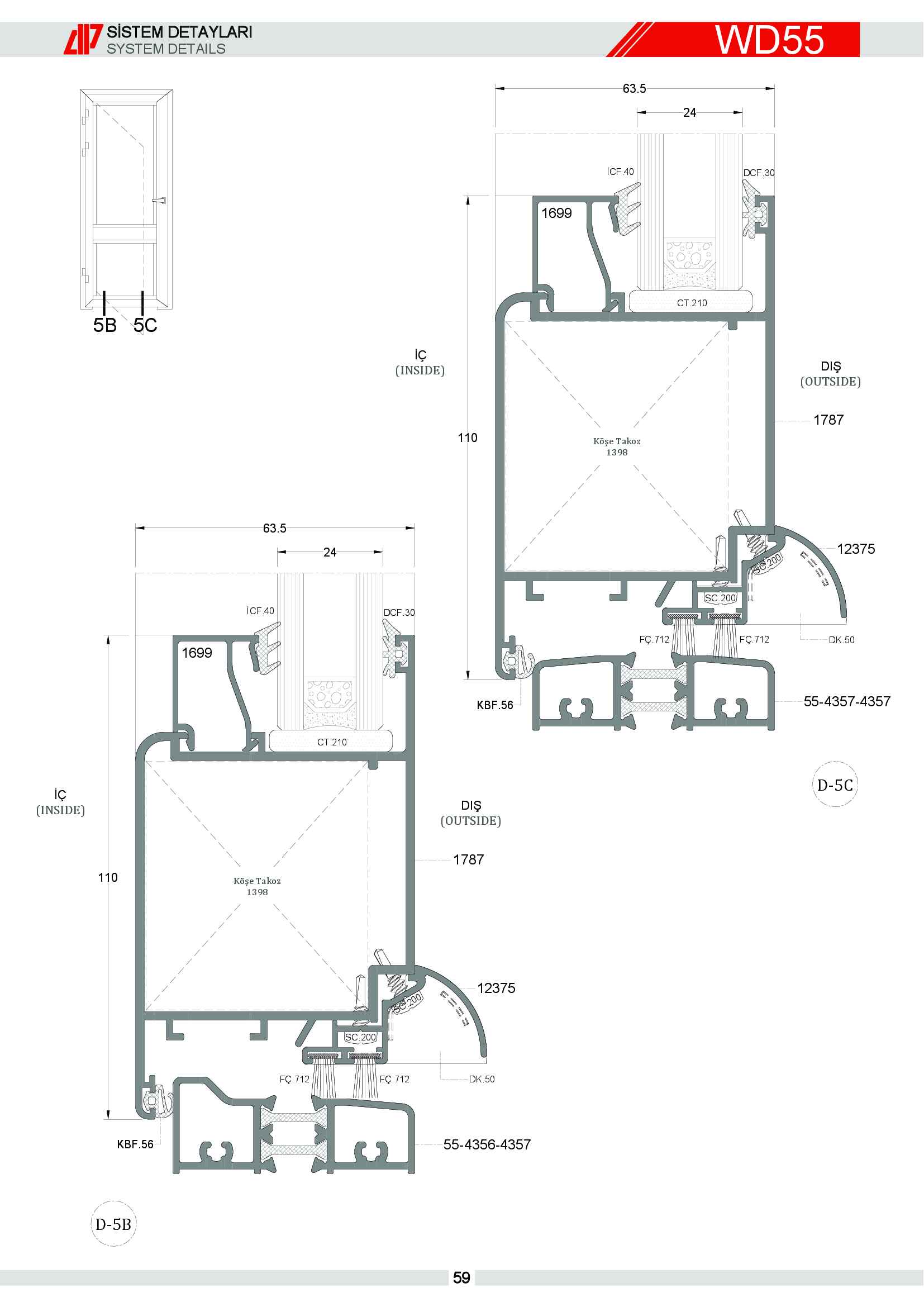 S 55 Yalıtımsız Alüminyum 59